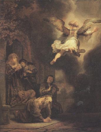 REMBRANDT Harmenszoon van Rijn The angel leaving Tobit and his family (mk33)